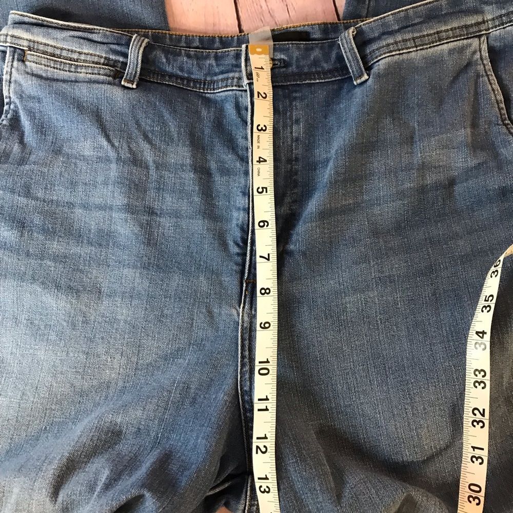 Talbots Classic Light Blue Wide Leg Denim Trouser Jeans High Rise Minimalist 8 - Picture 7 of 14